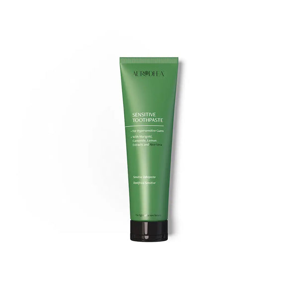 Aurodhea CR38B Sensitive Zahnpasta – 115 ml mit Aloe Vera, Kamille & Ringelblume zur Beruhigung empfindlichen Zahnfleischs