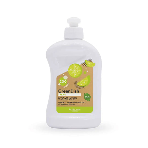 Greendish Zitrone Spülmittel – Natürliches Geschirrspülmittel mit echtem Seifenkraut & frischem Zitronenduft, 500 ml