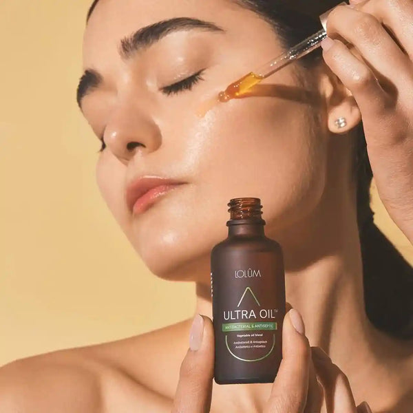 Ultra Oil™ – Anwendung des 50 ml Öls bei Hautunreinheiten, mit natürlichen Wirkstoffen