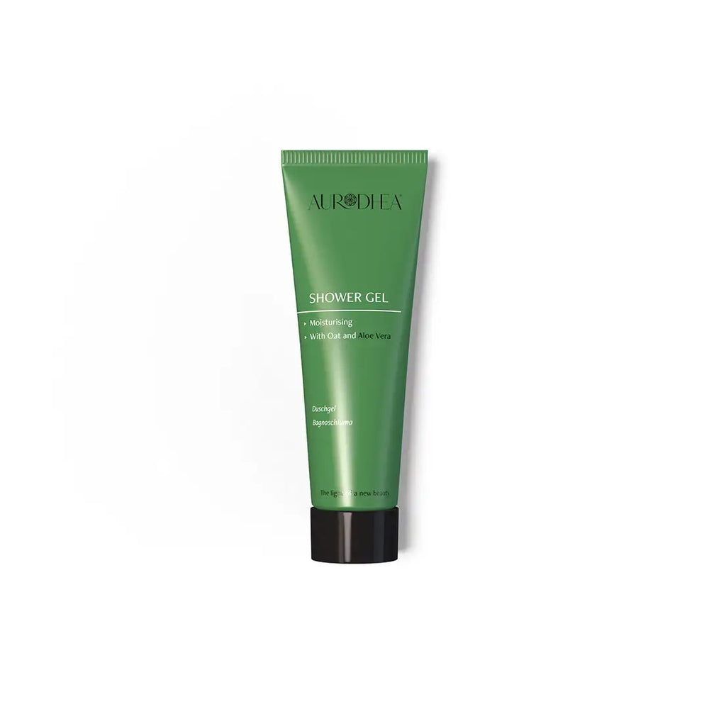 Aurodhea AL06B Duschgel mit Aloe Vera – 50 ml Reisegröße, feuchtigkeitsspendende Pflege für empfindliche Haut