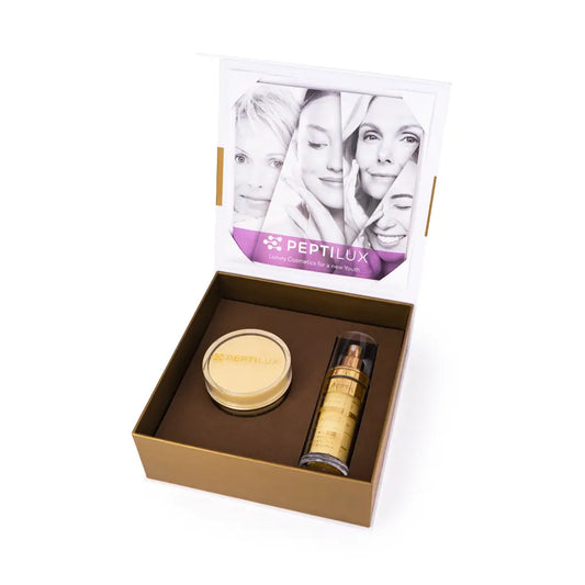 Peptilux LUXSET001 Skin Care Set – Anti-Falten Serum & Tagescreme mit PEPFIL™ & ALPHADERM™, glättende Anti-Aging-Pflege