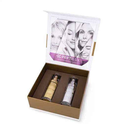 Peptilux LUXSET003 Luxury Skin Care Serum Set – Vorderansicht der Anti-Falten-Seren mit DNA & Hyaluron