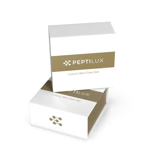 Peptilux LUXSET003 Luxury Serum Set – geöffnet mit Tagesserum & Nachtserum im Premium-Design