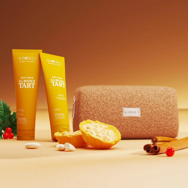 Körperpflege-Set Almond Tart von Aurodhea – Peeling & Körpercreme mit Mandelduft – vegan, süß & feuchtigkeitsspendend