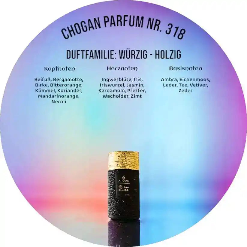 Chogan Parfum Olfazeta 018 – Revelation, 35 ml Flakon, holzig-würziger Duft mit Ambra & Tee