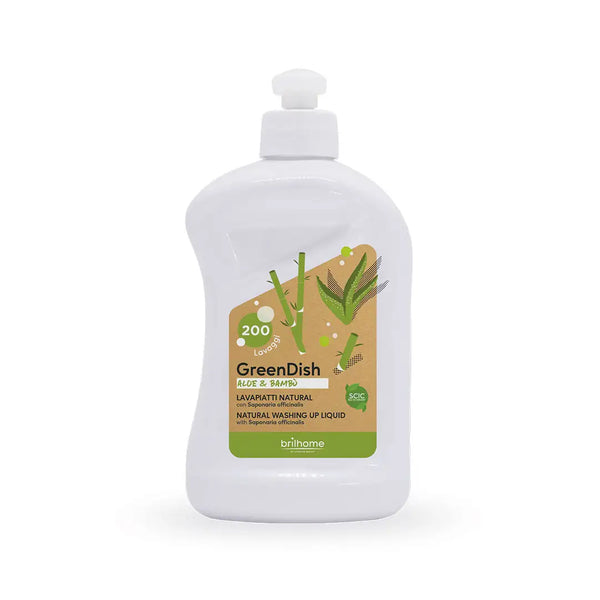 Greendish Aloe Vera &amp; Bambus Spülmittel BH0007 – 500 ml, natürliches Handspülmittel mit echtem Seifenkraut