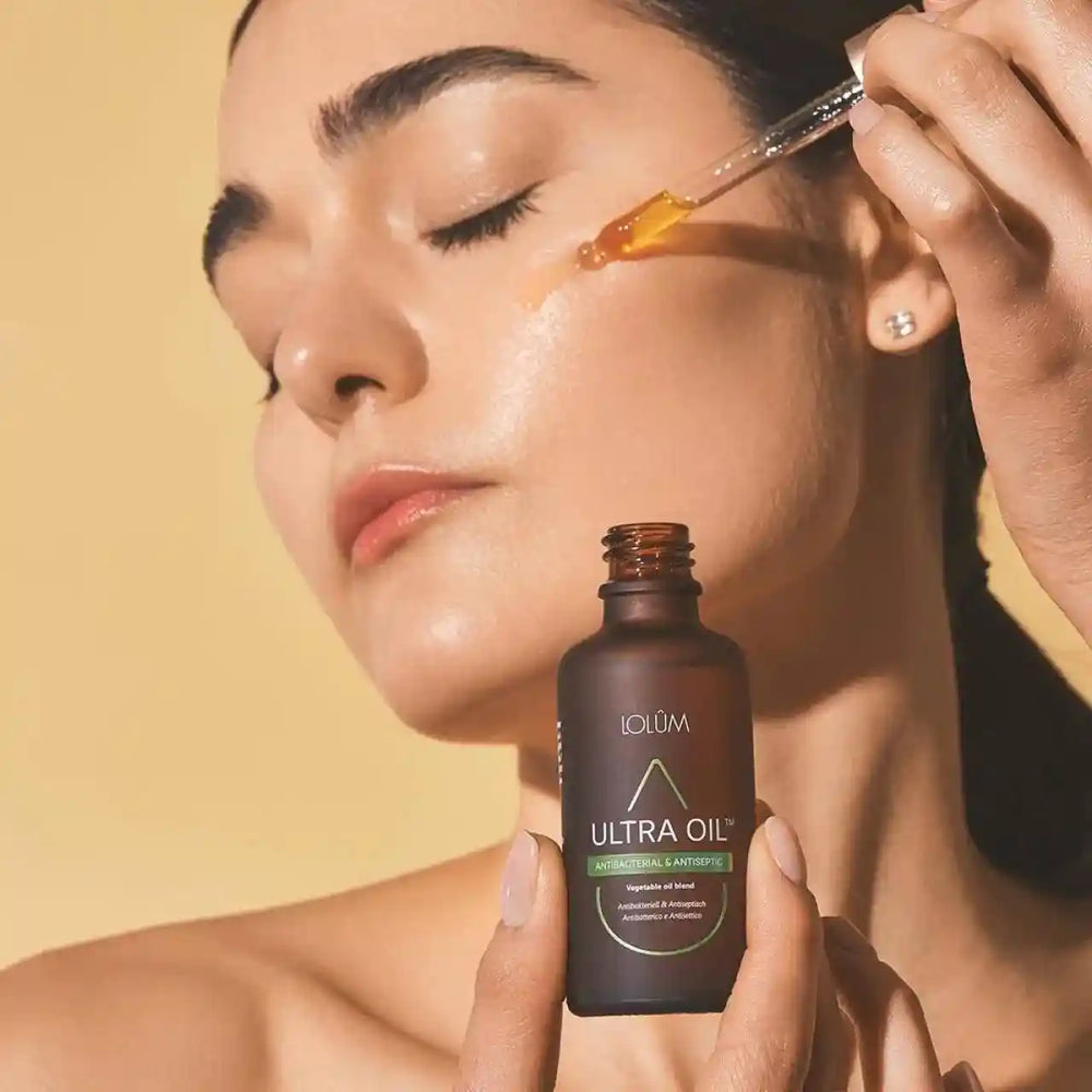 Ultra Oil™ – Anwendung des 50 ml Öls bei Hautunreinheiten, mit natürlichen Wirkstoffen